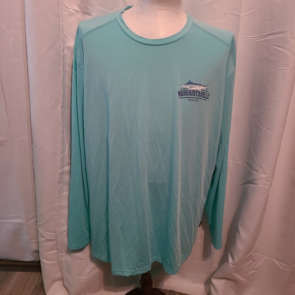 Margaritaville Island Reserve Shirt 2X Long Sleeve Green Performance
